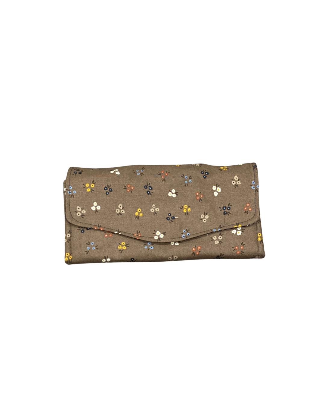 Large Wallet - Flowers/Brown