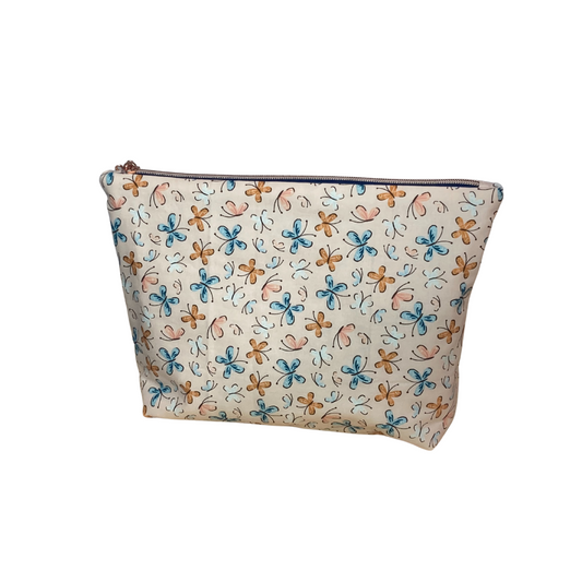 Large Beauty Bag - Multi Color Butterflies