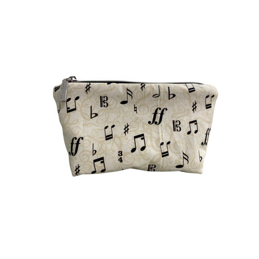Small Beauty Bag - Music Notes Beige