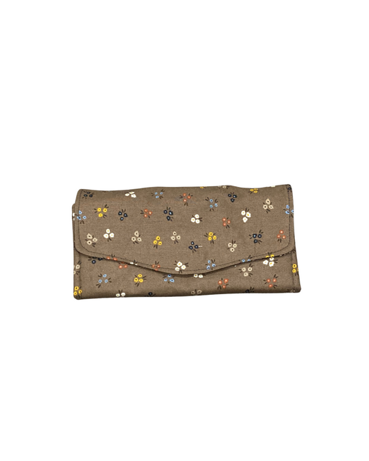 Large Wallet - Flowers/Brown